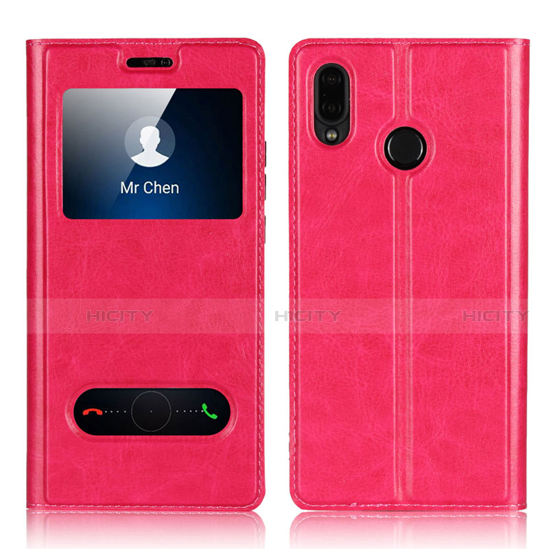 Custodia Portafoglio In Pelle Cover con Supporto L03 per Huawei Nova 3e Rosa Caldo