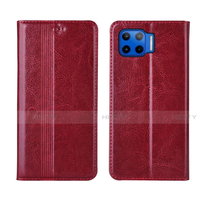 Custodia Portafoglio In Pelle Cover con Supporto L03 per Motorola Moto G 5G Plus Rosso Rosa