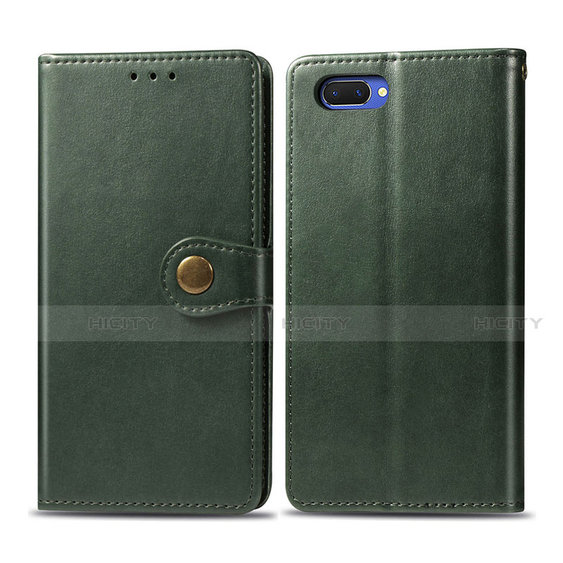 Custodia Portafoglio In Pelle Cover con Supporto L03 per Oppo A12e Verde