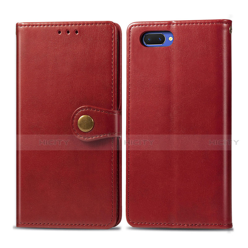 Custodia Portafoglio In Pelle Cover con Supporto L03 per Oppo A5 Rosso