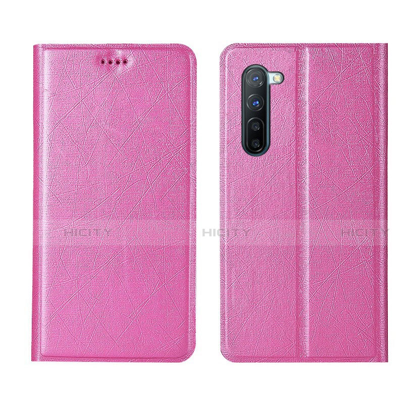 Custodia Portafoglio In Pelle Cover con Supporto L03 per Oppo F15 Rosa