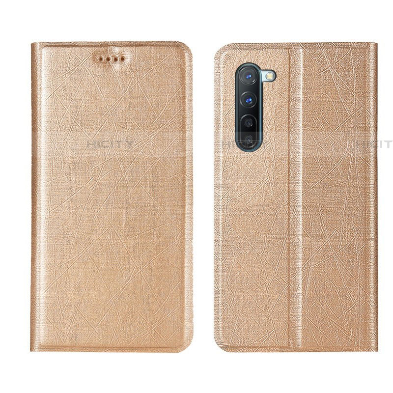 Custodia Portafoglio In Pelle Cover con Supporto L03 per Oppo Find X2 Lite Oro