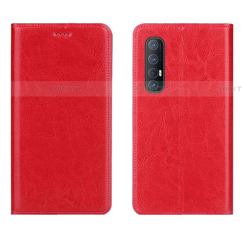 Custodia Portafoglio In Pelle Cover con Supporto L03 per Oppo Reno3 Pro Rosso