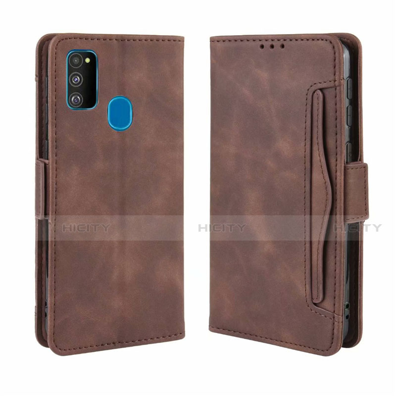 Custodia Portafoglio In Pelle Cover con Supporto L03 per Samsung Galaxy M21 Marrone