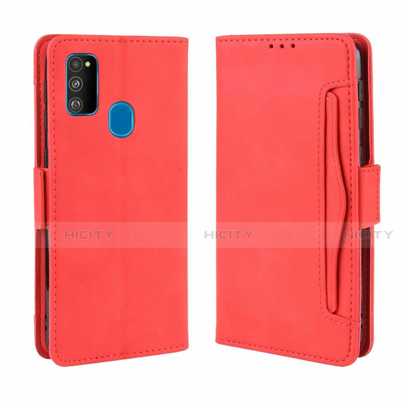 Custodia Portafoglio In Pelle Cover con Supporto L03 per Samsung Galaxy M21 Rosso