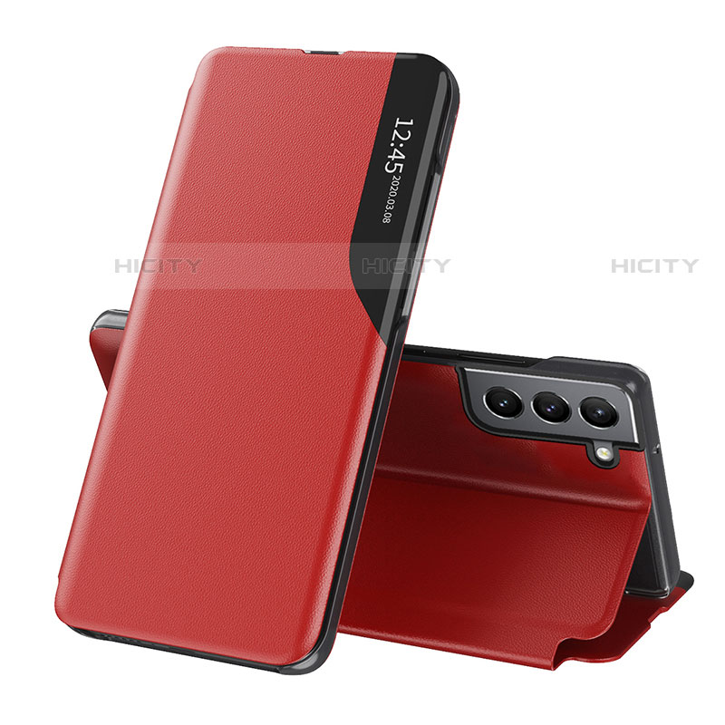 Custodia Portafoglio In Pelle Cover con Supporto L03 per Samsung Galaxy S21 FE 5G Rosso