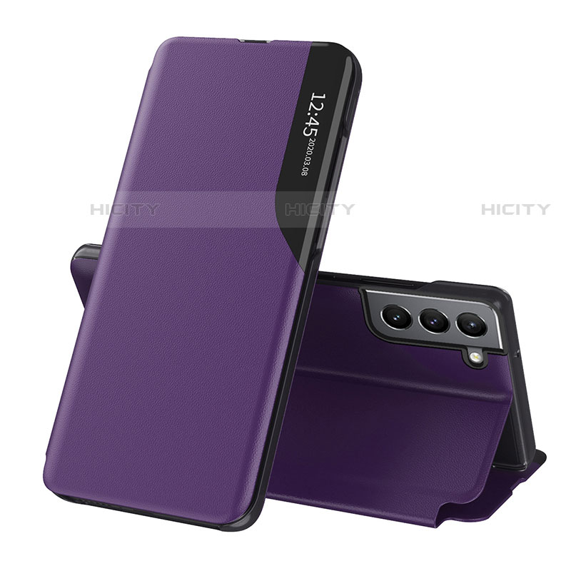 Custodia Portafoglio In Pelle Cover con Supporto L03 per Samsung Galaxy S21 FE 5G Viola