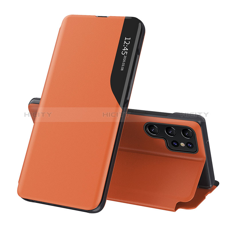 Custodia Portafoglio In Pelle Cover con Supporto L03 per Samsung Galaxy S25 Ultra 5G Arancione