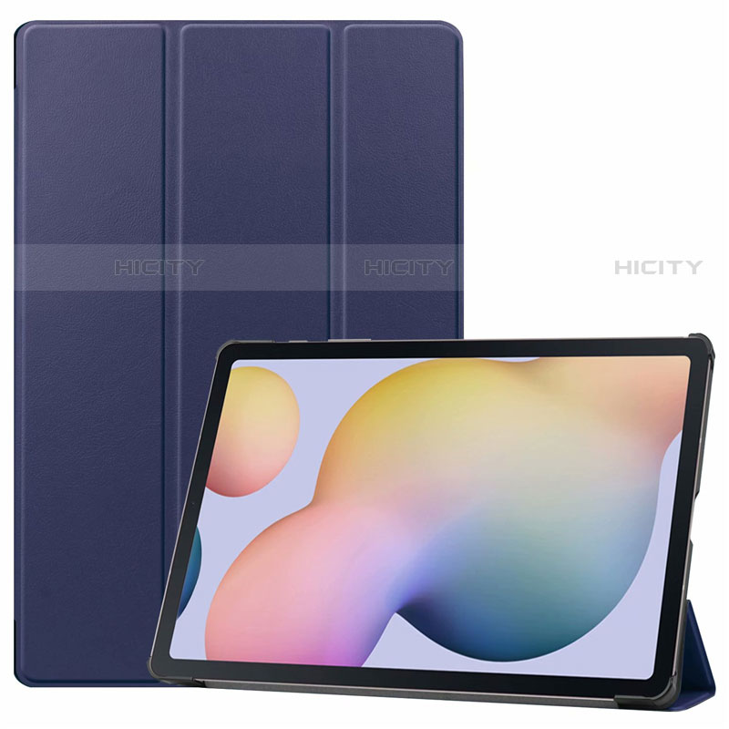 Custodia Portafoglio In Pelle Cover con Supporto L03 per Samsung Galaxy Tab S7 Plus 12.4 Wi-Fi SM-T970 Blu