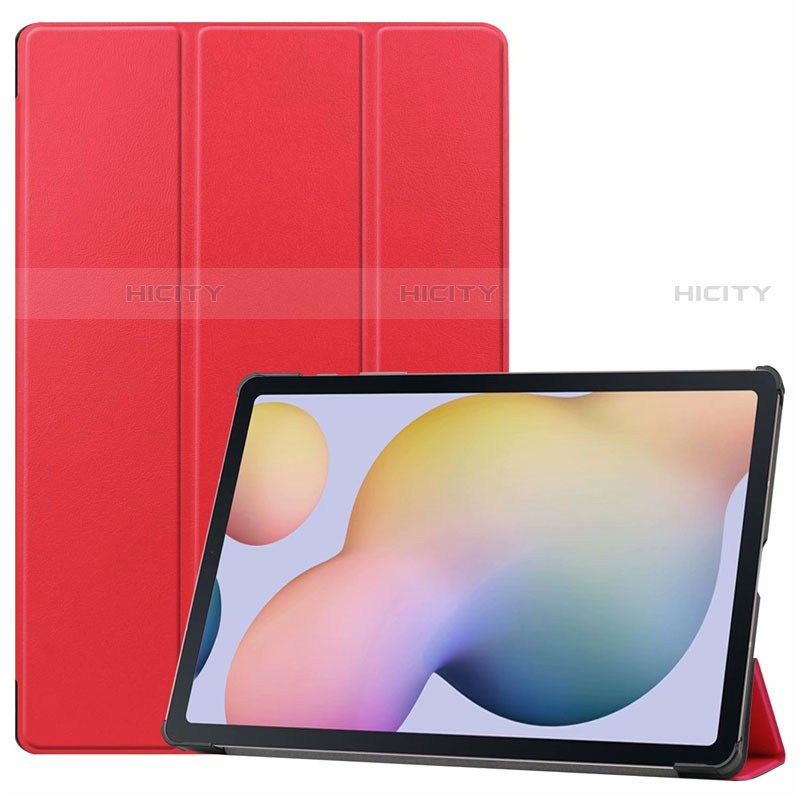 Custodia Portafoglio In Pelle Cover con Supporto L03 per Samsung Galaxy Tab S7 Plus 12.4 Wi-Fi SM-T970 Rosso Rosa