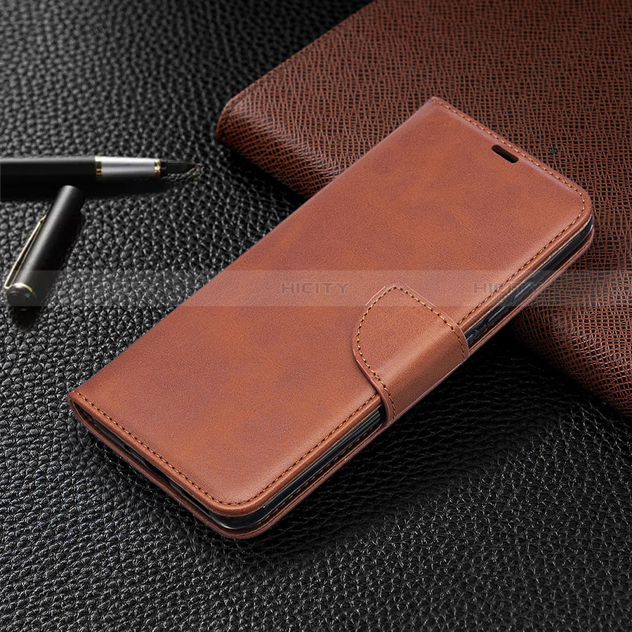 Custodia Portafoglio In Pelle Cover con Supporto L03 per Xiaomi Redmi 9 India Marrone