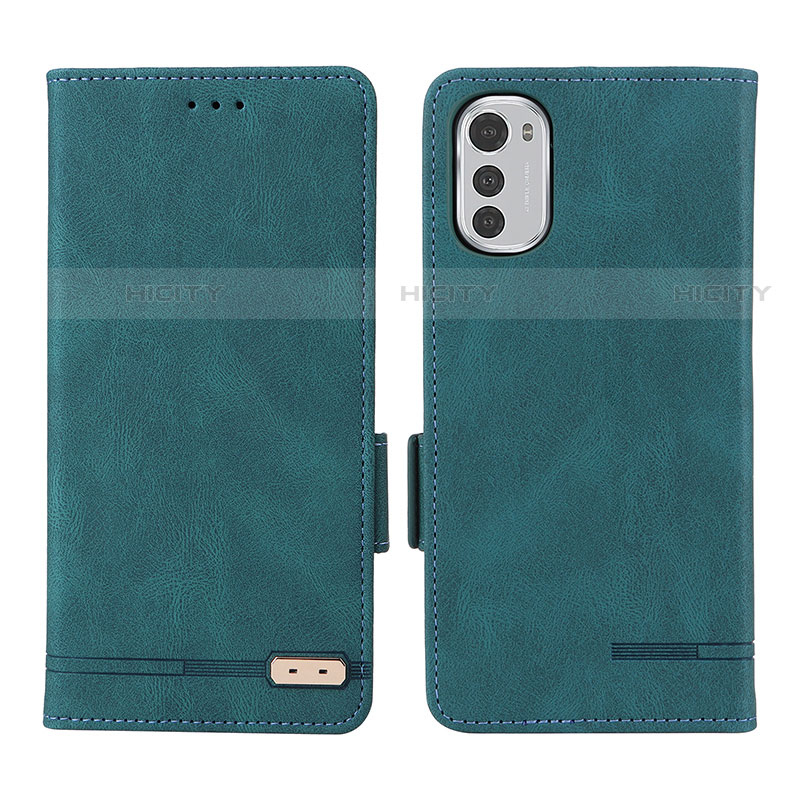 Custodia Portafoglio In Pelle Cover con Supporto L03Z per Motorola Moto E32 Verde