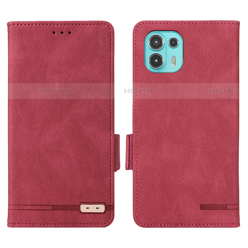 Custodia Portafoglio In Pelle Cover con Supporto L03Z per Motorola Moto Edge 20 Lite 5G Rosso