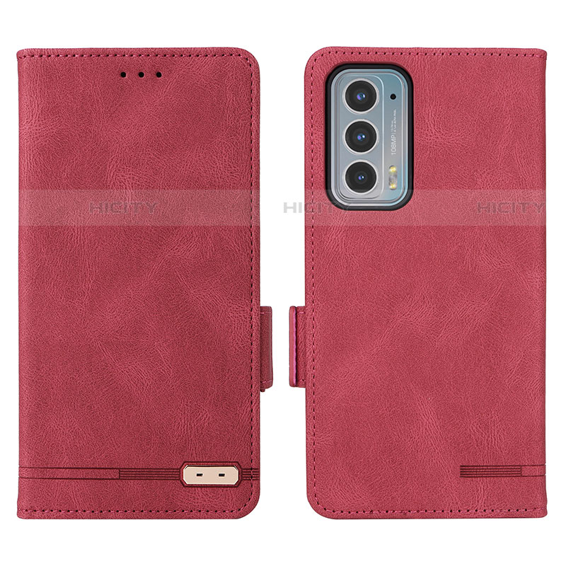 Custodia Portafoglio In Pelle Cover con Supporto L03Z per Motorola Moto Edge Lite 5G Rosso