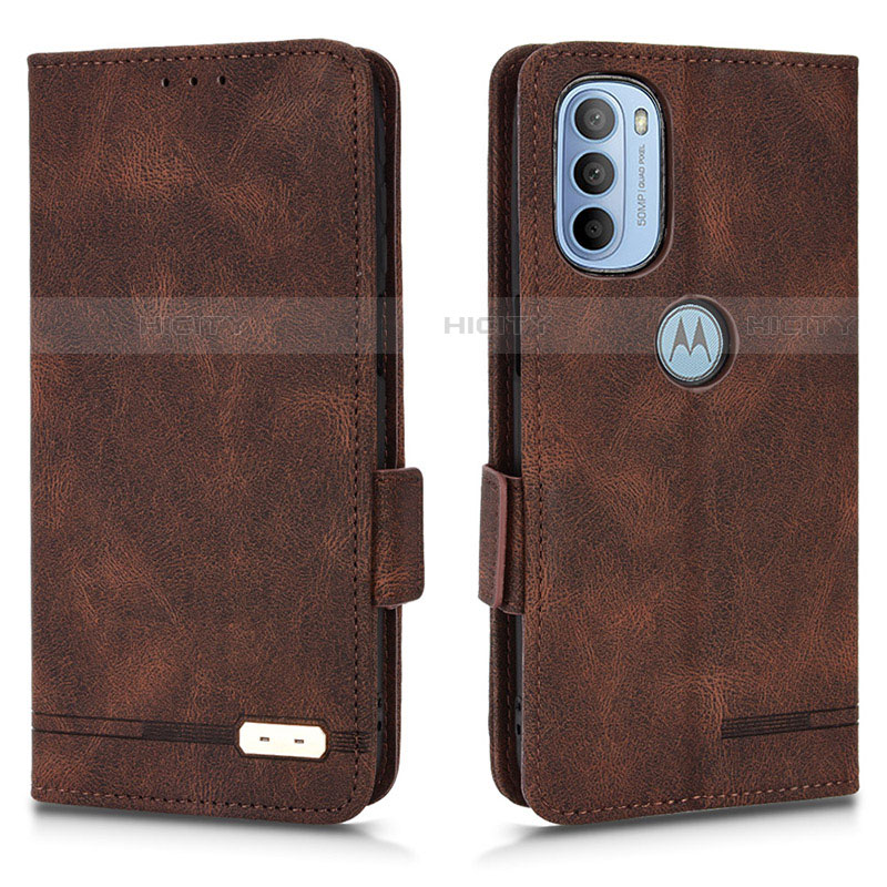 Custodia Portafoglio In Pelle Cover con Supporto L03Z per Motorola Moto G31 Marrone