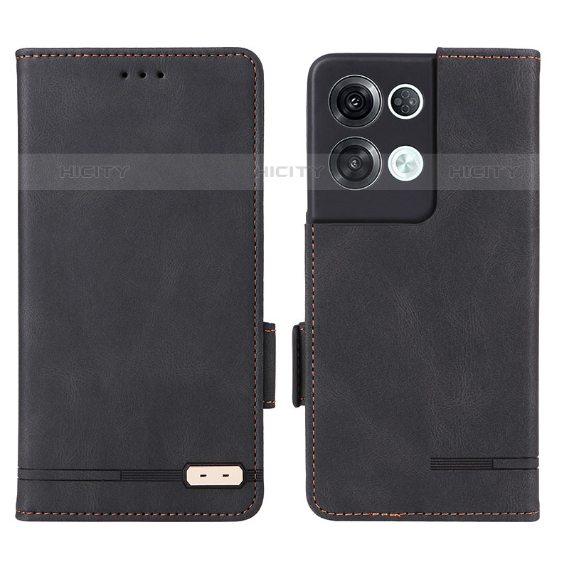 Custodia Portafoglio In Pelle Cover con Supporto L03Z per Oppo Reno8 Pro+ Plus 5G Nero