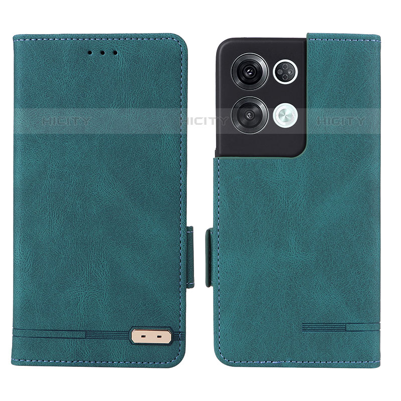 Custodia Portafoglio In Pelle Cover con Supporto L03Z per Oppo Reno8 Pro+ Plus 5G Verde