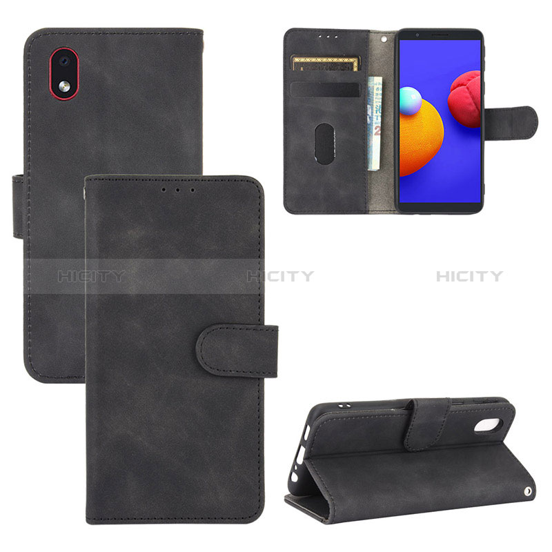 Custodia Portafoglio In Pelle Cover con Supporto L03Z per Samsung Galaxy A01 Core Nero