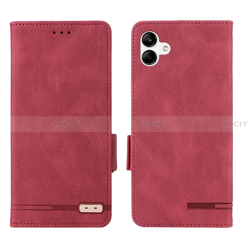 Custodia Portafoglio In Pelle Cover con Supporto L03Z per Samsung Galaxy A04 4G Rosso