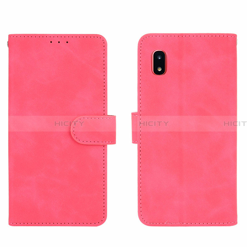 Custodia Portafoglio In Pelle Cover con Supporto L03Z per Samsung Galaxy A20 SC-02M SCV46 Rosa Caldo