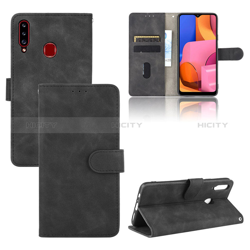 Custodia Portafoglio In Pelle Cover con Supporto L03Z per Samsung Galaxy A20s Nero