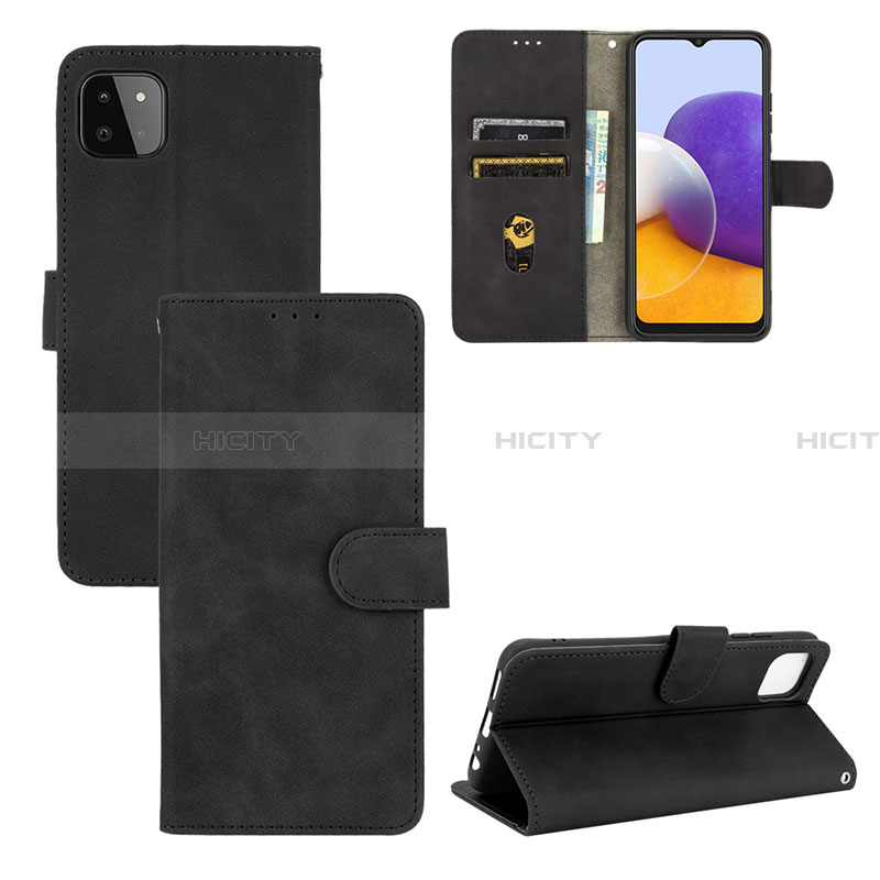 Custodia Portafoglio In Pelle Cover con Supporto L03Z per Samsung Galaxy A22 5G Nero