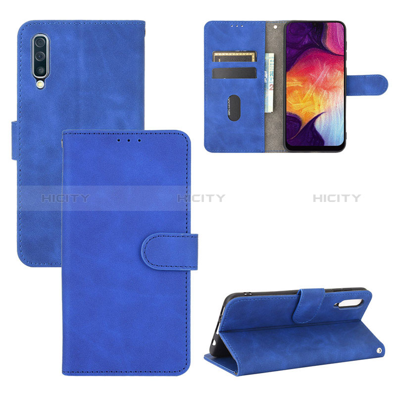 Custodia Portafoglio In Pelle Cover con Supporto L03Z per Samsung Galaxy A30S Blu