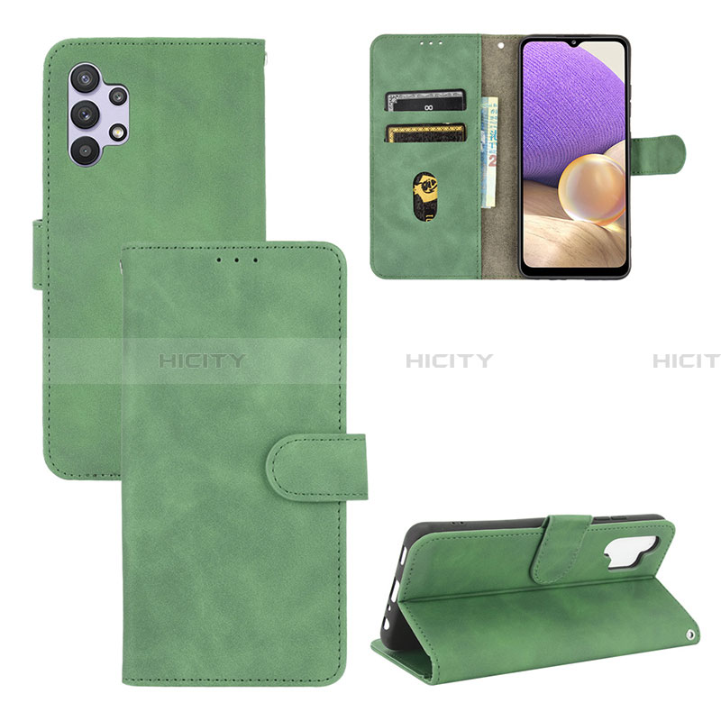 Custodia Portafoglio In Pelle Cover con Supporto L03Z per Samsung Galaxy A32 5G Verde