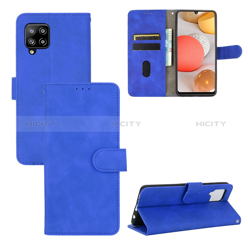 Custodia Portafoglio In Pelle Cover con Supporto L03Z per Samsung Galaxy A42 5G Blu