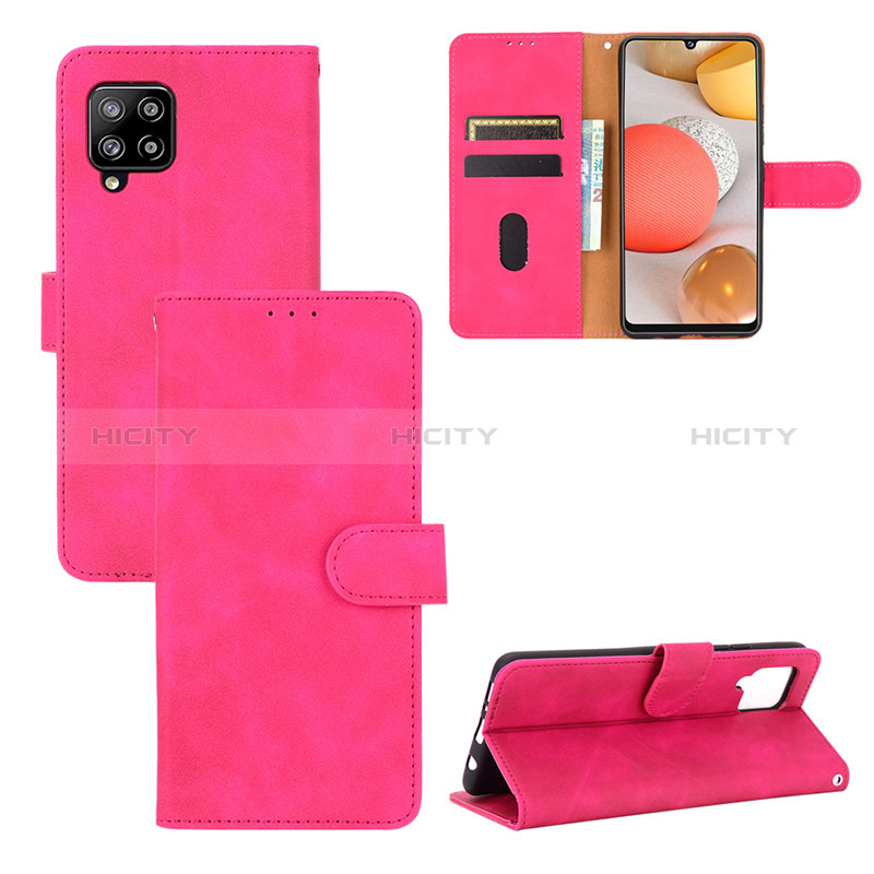 Custodia Portafoglio In Pelle Cover con Supporto L03Z per Samsung Galaxy A42 5G Rosa Caldo