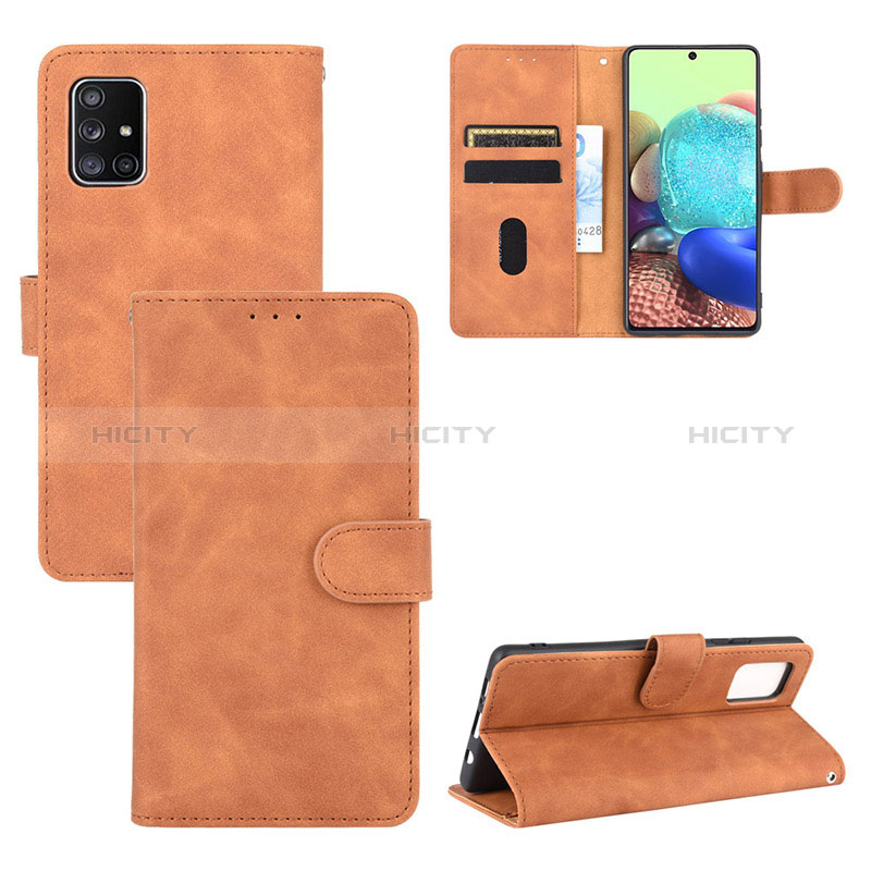 Custodia Portafoglio In Pelle Cover con Supporto L03Z per Samsung Galaxy A51 4G Marrone