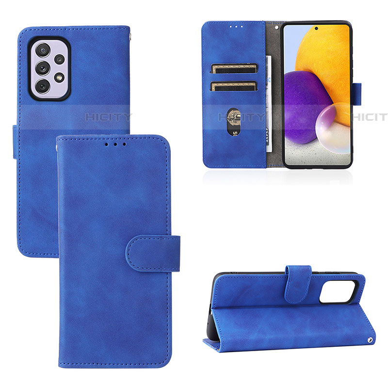 Custodia Portafoglio In Pelle Cover con Supporto L03Z per Samsung Galaxy A73 5G Blu