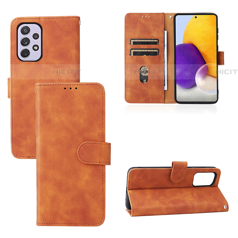 Custodia Portafoglio In Pelle Cover con Supporto L03Z per Samsung Galaxy A73 5G Marrone