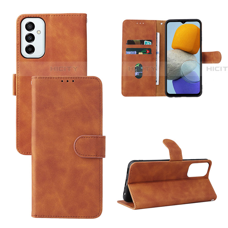 Custodia Portafoglio In Pelle Cover con Supporto L03Z per Samsung Galaxy F23 5G Marrone