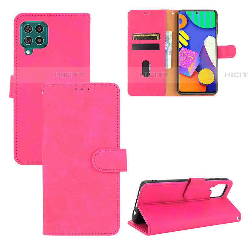 Custodia Portafoglio In Pelle Cover con Supporto L03Z per Samsung Galaxy F62 5G Rosa Caldo