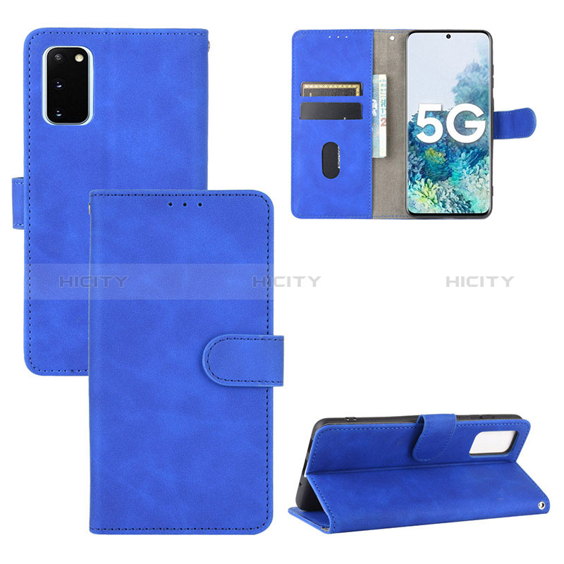 Custodia Portafoglio In Pelle Cover con Supporto L03Z per Samsung Galaxy S20 FE 4G Blu