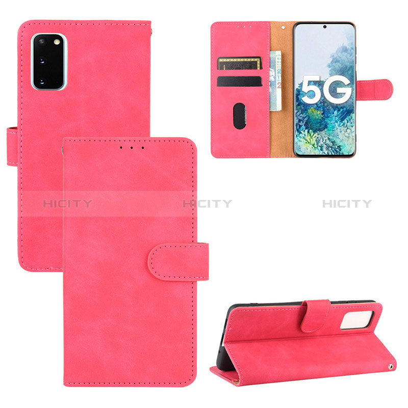 Custodia Portafoglio In Pelle Cover con Supporto L03Z per Samsung Galaxy S20 FE 4G Rosa Caldo