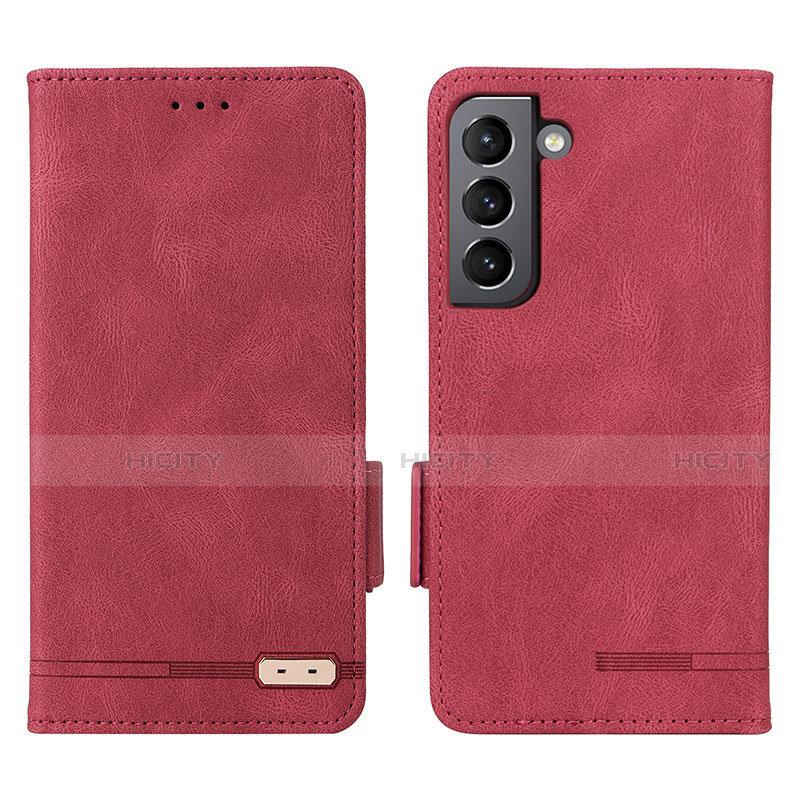 Custodia Portafoglio In Pelle Cover con Supporto L03Z per Samsung Galaxy S21 5G Rosso