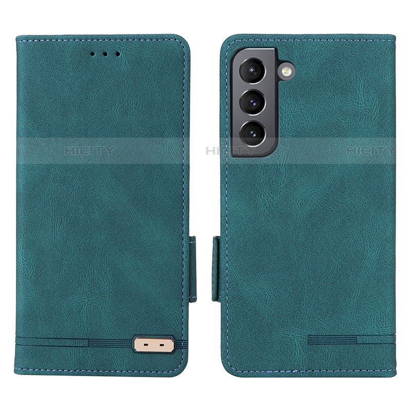 Custodia Portafoglio In Pelle Cover con Supporto L03Z per Samsung Galaxy S22 5G Verde