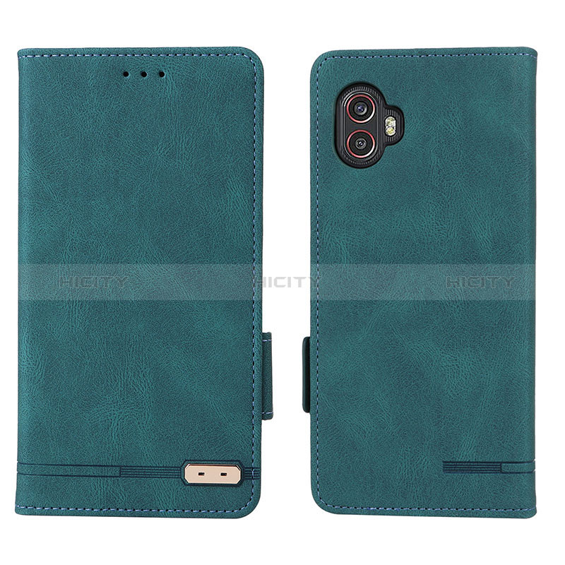 Custodia Portafoglio In Pelle Cover con Supporto L03Z per Samsung Galaxy XCover 6 Pro 5G Verde