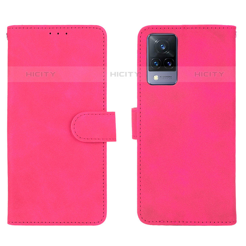 Custodia Portafoglio In Pelle Cover con Supporto L03Z per Vivo V21s 5G Rosa Caldo