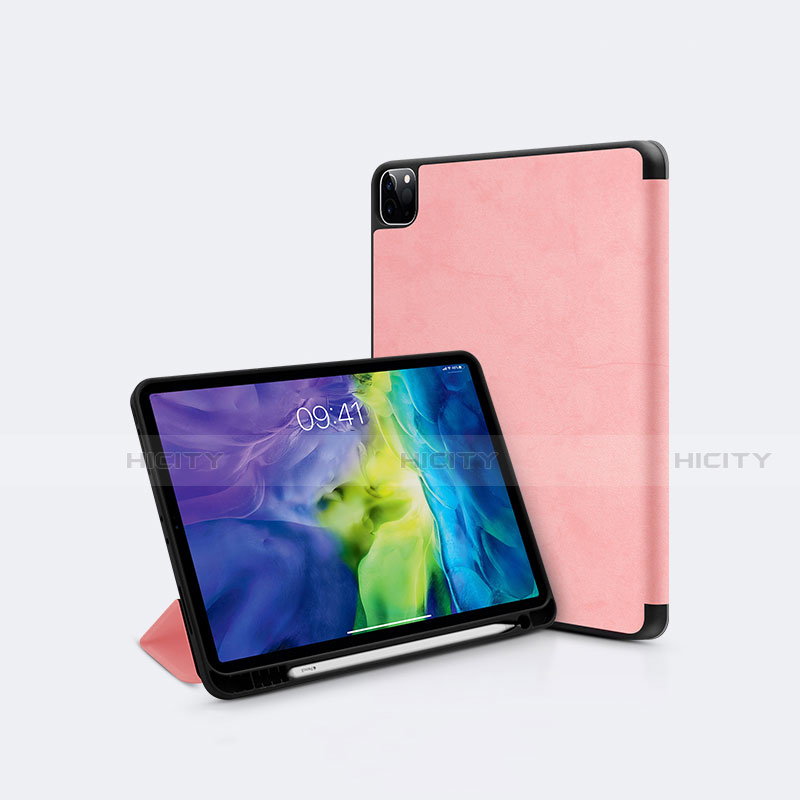 Custodia Portafoglio In Pelle Cover con Supporto L04 per Apple iPad Pro 11 (2022) Oro Rosa