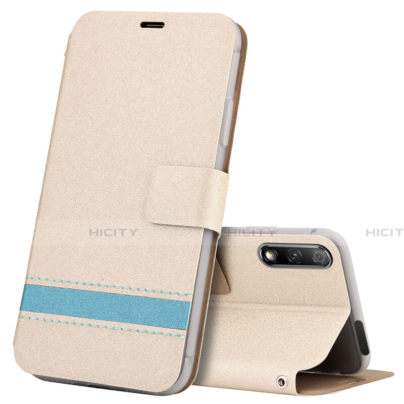 Custodia Portafoglio In Pelle Cover con Supporto L04 per Huawei Honor 9X Oro