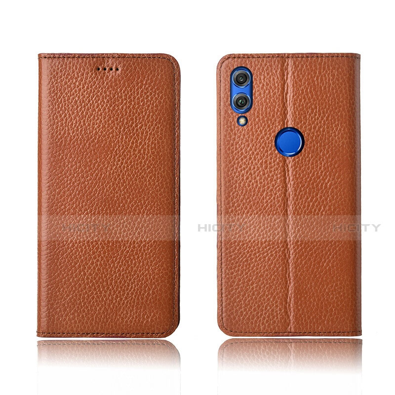 Custodia Portafoglio In Pelle Cover con Supporto L04 per Huawei Honor View 10 Lite Arancione