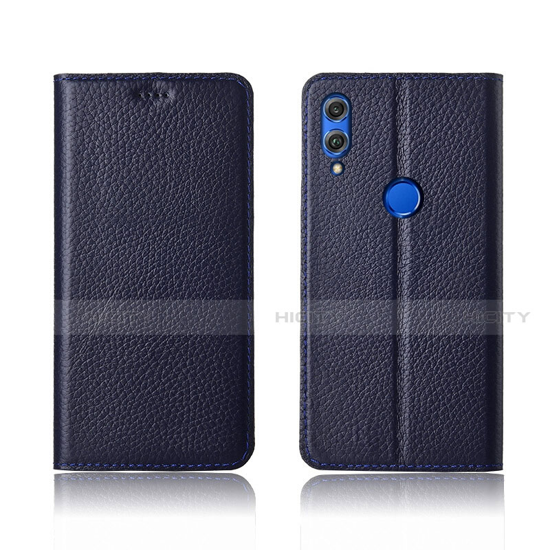 Custodia Portafoglio In Pelle Cover con Supporto L04 per Huawei Honor View 10 Lite Blu