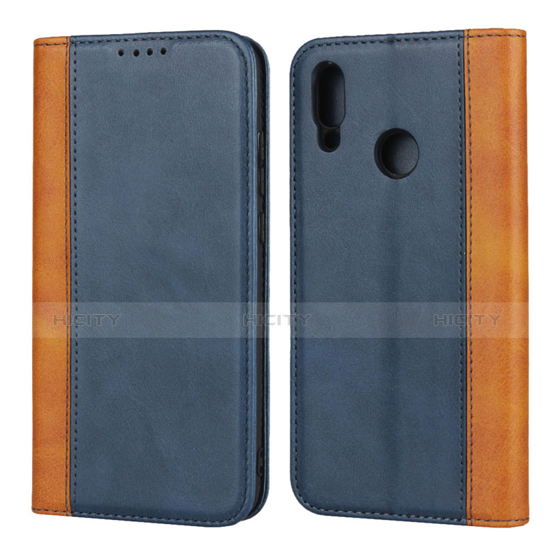 Custodia Portafoglio In Pelle Cover con Supporto L04 per Huawei P Smart (2019) Blu