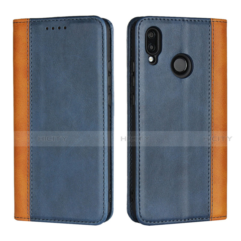 Custodia Portafoglio In Pelle Cover con Supporto L04 per Huawei P20 Lite Blu