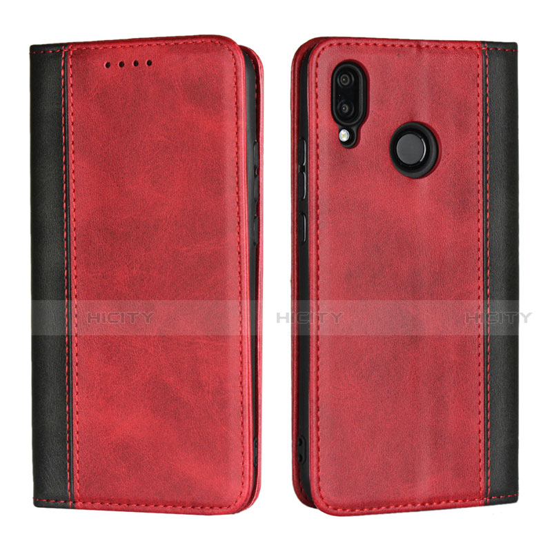 Custodia Portafoglio In Pelle Cover con Supporto L04 per Huawei P20 Lite Rosso