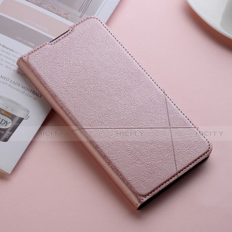 Custodia Portafoglio In Pelle Cover con Supporto L04 per Huawei P30 Lite Oro Rosa