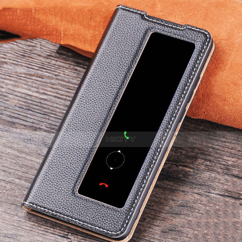 Custodia Portafoglio In Pelle Cover con Supporto L04 per Huawei P30 Nero